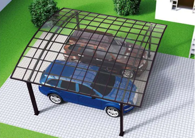 АВТОМОБИЛЬНЫЙ НАВЕС ИЗ АЛЮМИНИЯ С МОНОЛИТНЫМ ПОЛИКАРБОНАТОМ OSCAR CARPORT A02-5652