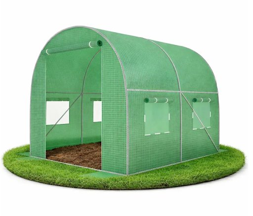 Садовая теплица 4 м&sup2; (2&times;2&times;2 м) с окнами, армированная пленка UV-4, Зеленая