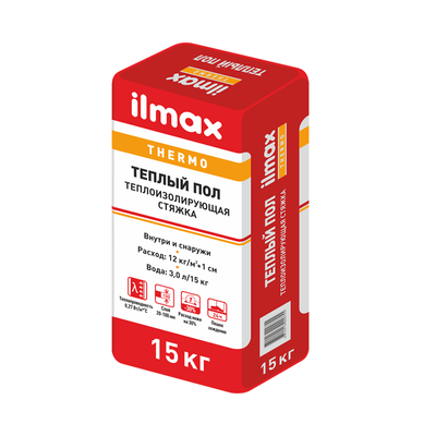 Сухая смесь для стяжки,"ilmax thermo теплый пол", 15 кг