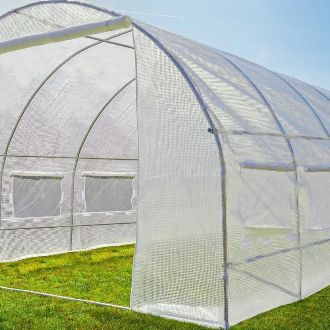 Садовая теплица 18 м&sup2; (6 х 3 х 2 м) с армированной пленкой UV-4, с окнами, Белая