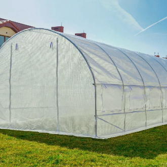 Садовая теплица 18 м&sup2; (6 х 3 х 2 м) с армированной пленкой UV-4, с окнами, Белая