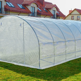 Садовая теплица 18 м&sup2; (6 х 3 х 2 м) с армированной пленкой UV-4, с окнами, Белая