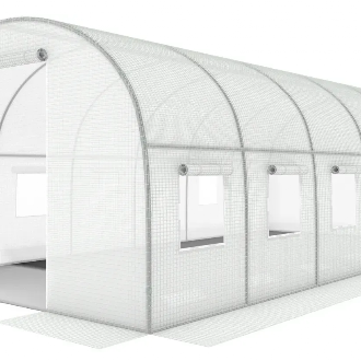 Садовая теплица 18 м&sup2; (6 х 3 х 2 м) с армированной пленкой UV-4, с окнами, Белая