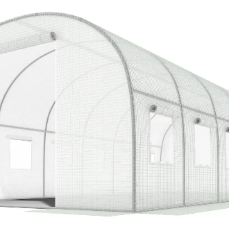 Садовая теплица 18 м&sup2; (6 х 3 х 2 м) с армированной пленкой UV-4, с окнами, Белая