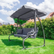 Садовая качель - лежак 2в1 "Relax Plus" FunFit 3 местная, с навесом и подушками (Серая)