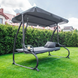 Садовая качель - лежак 2в1 "Relax Plus" FunFit 3 местная, с навесом и подушками (Серая)