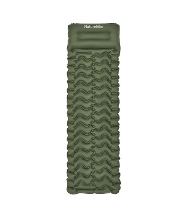 Матрас надувной одинарный Naturehike CNK2550WS019, 65 мм, с мешком для надувания, зеленый