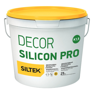 Siltek Decor Silicon Pro силіконова штукатурка камінцева 1,5 мм,база DC,25 кг