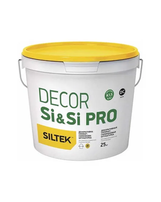 Siltek Decor Si&Si Pro Штукатурка декоративная силикат-силиконовая, камешковая 1,5 мм, база DC (25 кг)