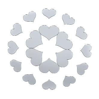 Зеркальный декор акриловый самоклеящийся серебро, 18шт