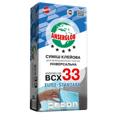 BCX 33 25кг-Смесь клеевая для облицовочной плитки ANSERGLOB