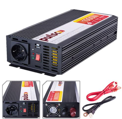 Преобраз. напряжения /Зарядн. уст-во PULSO IMBC-1010/12V-220V/1000W/10A/мод.волна/клеммы