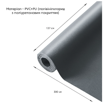 Самоклеюча екошкіра у рулоні 1.37х3м х 0.5мм Темно-сірий