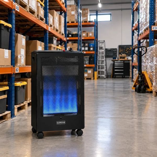 Портативний газовий обігрівач Gordon 3,8 кВт із редуктором і шлангом для дому, гаража, складу