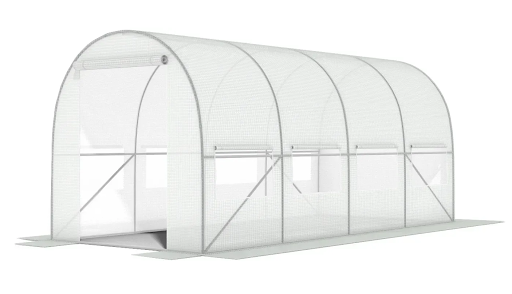 Садовая теплица 10 м&sup2; (4 х 2,5 х 2 м) с армированной пленкой UV-4, с окнами, Белая