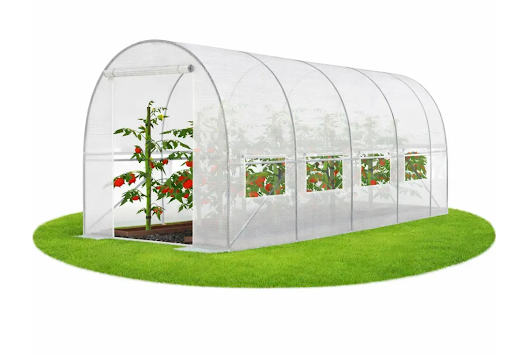 Садовая теплица 10 м&sup2; (4 х 2,5 х 2 м) с армированной пленкой UV-4, с окнами, Белая