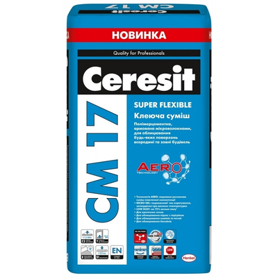 Клей для плитки CERESIT СМ 17 Aero Super Flexible 25кг