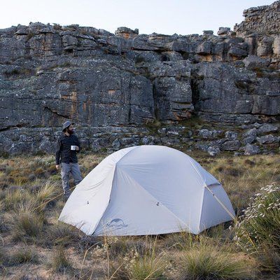 Намет надлегкий двомісний з футпринтом Naturehike Mongar, 20D, сiрий