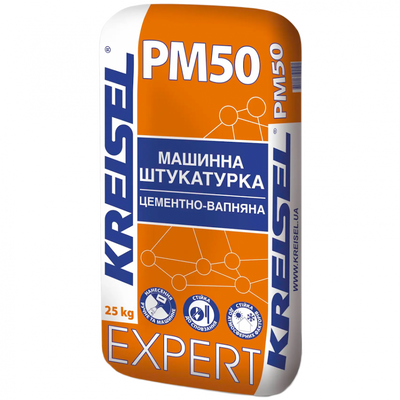 PM50 EXPERT Машинная штукатурка цементно-известковая, 8-25 мм (25 кг)