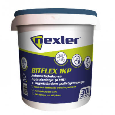 Товстошарова бітумна мастика з пінополістирольними кульками NEXLER BITFLEX 1KP 30 л